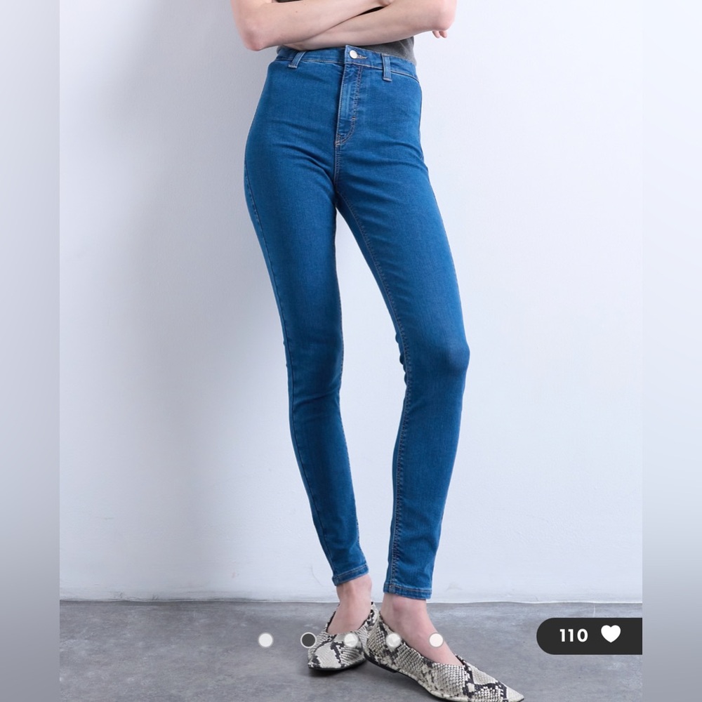Topshop Joni High Rise Blue Women's Jeans